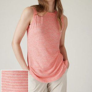Athleta Coral-Striped Sleeveless Crew Tank